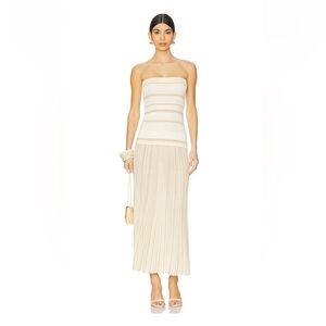 NWT Faithfull the Brand Citara Dress in Butter Stripe